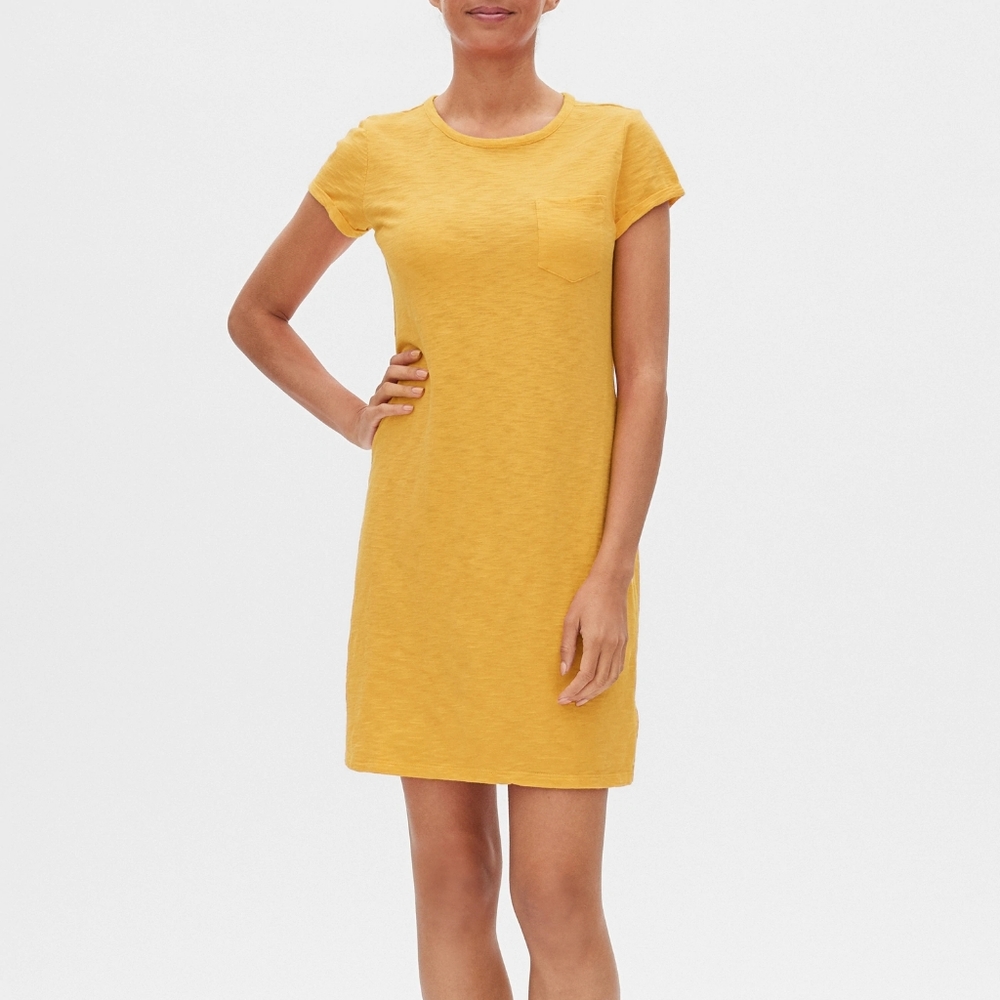 Gap Pocket Short Sleeve Dress NWT ~ Yellow
